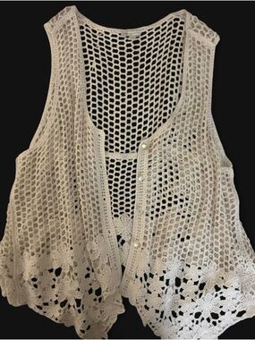 Boho Dreams Crochet Sleeveless Cardigan Vest❤️